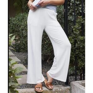 NEW THREADS 4 THOUGHT angela modal wide leg terry pant in white